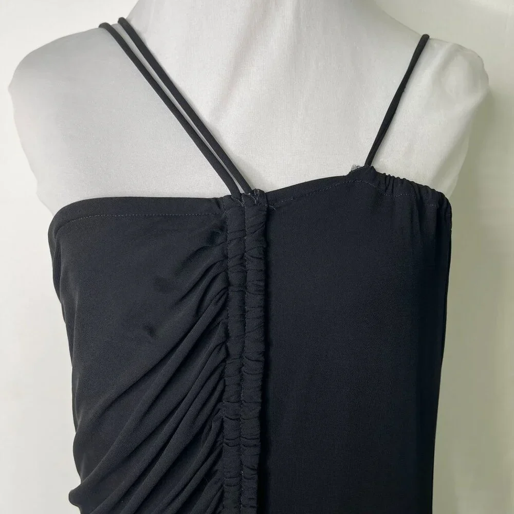 Vintage MARTIN MARGIELA Women's Black Spaghetti Straps Ruffled Mini Dress 42 IT - Picture 2 of 12